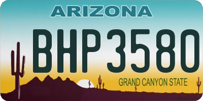 AZ license plate BHP3580