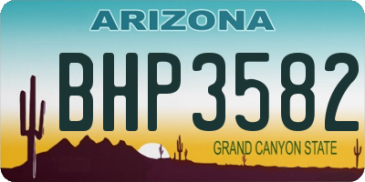 AZ license plate BHP3582