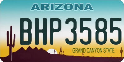 AZ license plate BHP3585