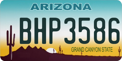 AZ license plate BHP3586