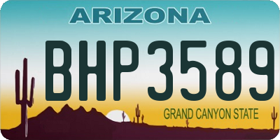 AZ license plate BHP3589