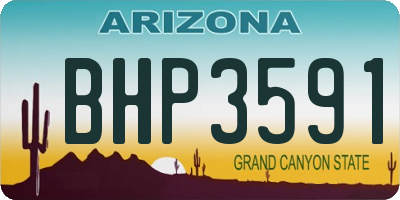 AZ license plate BHP3591