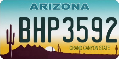 AZ license plate BHP3592