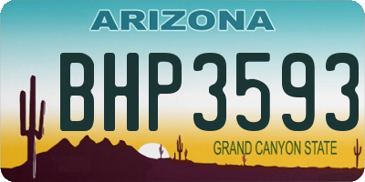 AZ license plate BHP3593