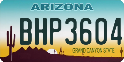 AZ license plate BHP3604