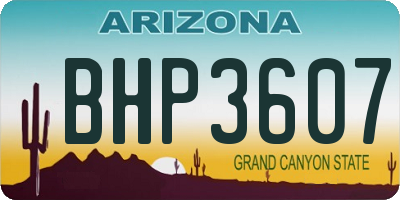 AZ license plate BHP3607