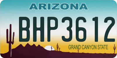 AZ license plate BHP3612