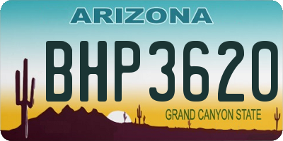 AZ license plate BHP3620