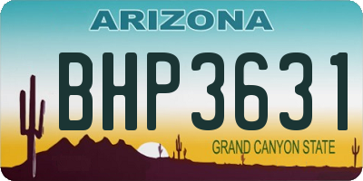 AZ license plate BHP3631