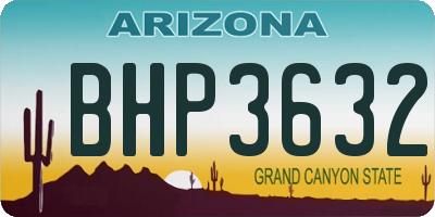AZ license plate BHP3632