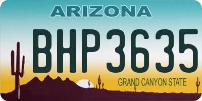 AZ license plate BHP3635