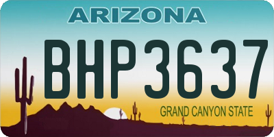 AZ license plate BHP3637