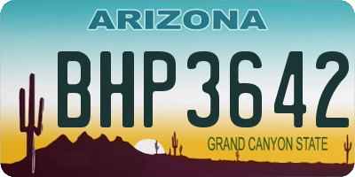 AZ license plate BHP3642