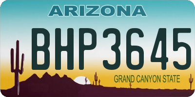 AZ license plate BHP3645