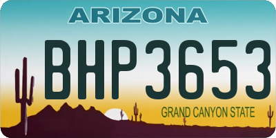 AZ license plate BHP3653