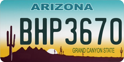 AZ license plate BHP3670