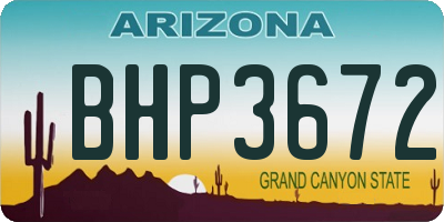 AZ license plate BHP3672