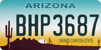 AZ license plate BHP3687