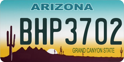 AZ license plate BHP3702