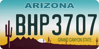 AZ license plate BHP3707