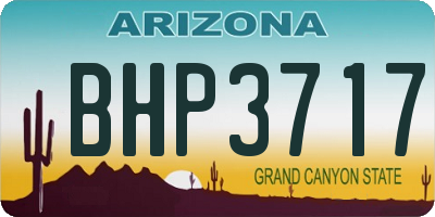 AZ license plate BHP3717