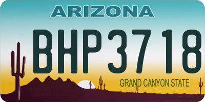 AZ license plate BHP3718