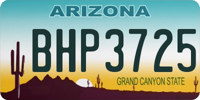 AZ license plate BHP3725