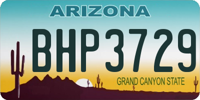 AZ license plate BHP3729