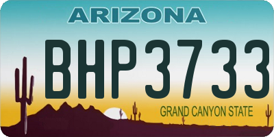 AZ license plate BHP3733
