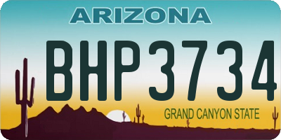 AZ license plate BHP3734