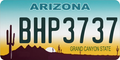 AZ license plate BHP3737