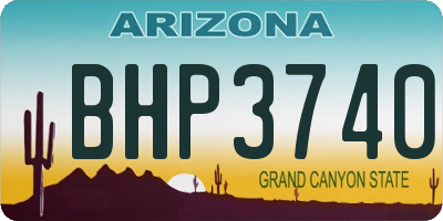 AZ license plate BHP3740