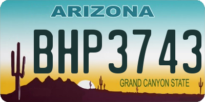 AZ license plate BHP3743