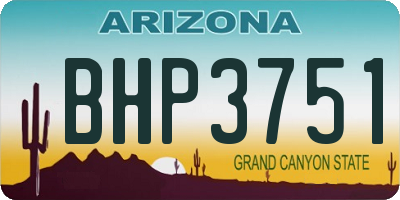 AZ license plate BHP3751