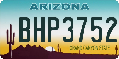 AZ license plate BHP3752