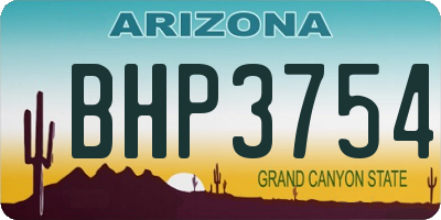 AZ license plate BHP3754