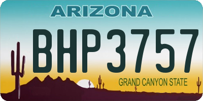 AZ license plate BHP3757