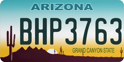 AZ license plate BHP3763
