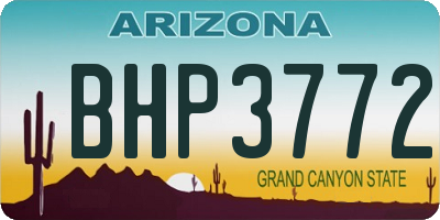 AZ license plate BHP3772