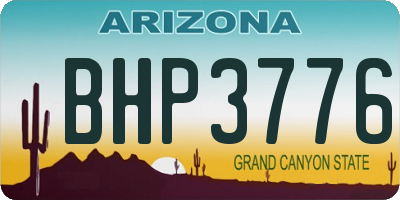 AZ license plate BHP3776