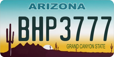 AZ license plate BHP3777