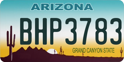 AZ license plate BHP3783