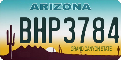 AZ license plate BHP3784