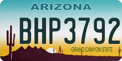 AZ license plate BHP3792