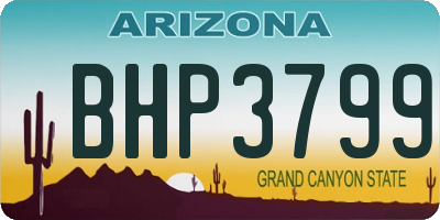 AZ license plate BHP3799