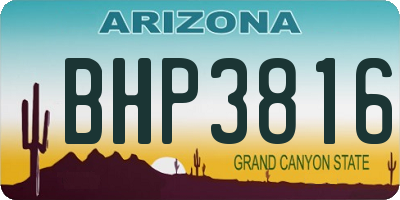 AZ license plate BHP3816
