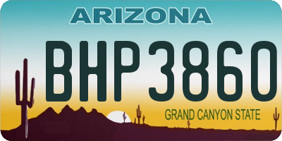 AZ license plate BHP3860