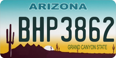AZ license plate BHP3862