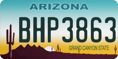 AZ license plate BHP3863