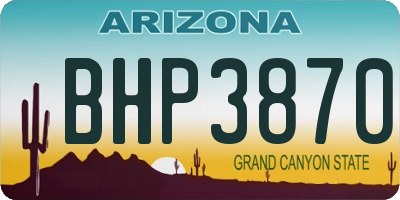 AZ license plate BHP3870